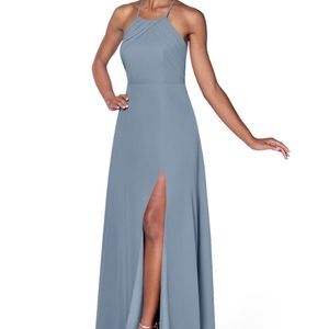 Azazie Cecile Dusty Blue Dress